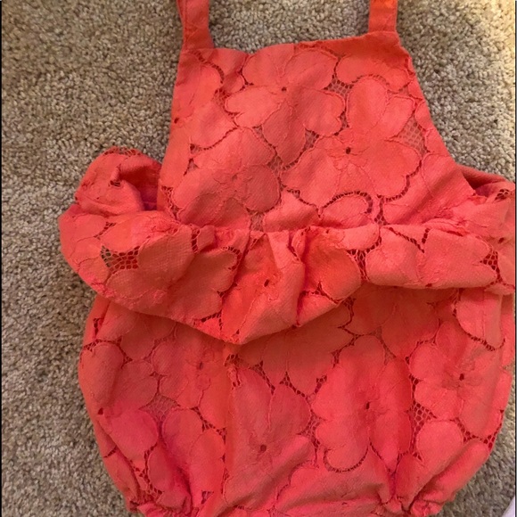 Janie and Jack lace romper, 12-18 months, snap closure bottom, buttons on strap - Picture 1 of 13